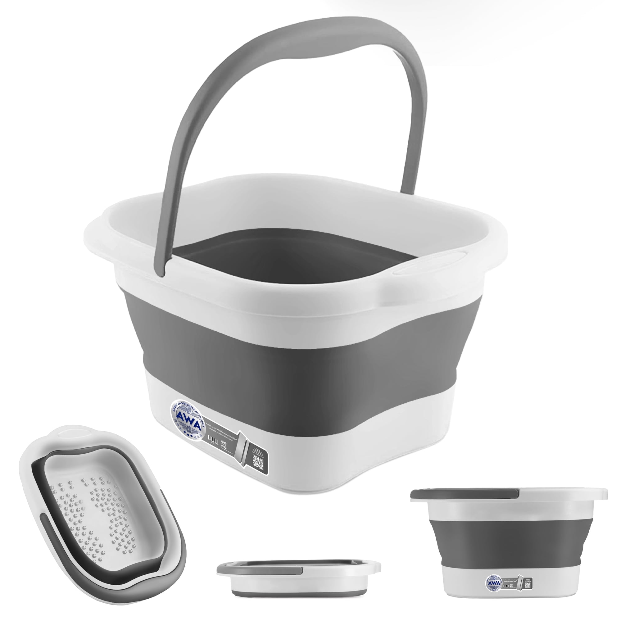 American Wellness Authority Foot Soaking Tub, Collapsible Foot Bath Tub for Soaking Feet, Pedicure Bowl with Acupressure Points