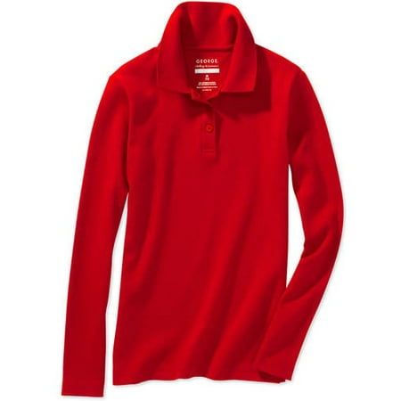 George Girls School Uniform Long Sleeve Polo with Scotchgard Stain Resistant Treatment (Little Girls & Big Girls)