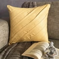 thumbnail image 5 of The HomeCentric Butter Yellow Pillow Cover Textured Pintucks Solid Color Pillow Cases Pillow Cover Pack of 2 14x14 inch (35x35 cm) Square Faux Suede Pillow Cover Striped - Contemporary Maple Butter, 5 of 10