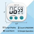 thumbnail image 2 of Betus Digital Kitchen Timer - Big Digits, Simple Operation and Loud Alarm - Magnetic Backing or Table Stand - Stopwatch Count Up and Down for Cooking Baking Sports Games Office, 2 of 7