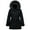 Black, variant on GGleaf Women's Winter Jacket Quilted Thicken Coat Puffer Parka with Faux Fur Hood Navy X-Large