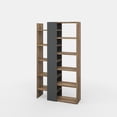 thumbnail image 6 of Ada Home Decor Furniture Multiple Tier Open Shelf Walnut Anthracite Boise Modern Bookcase, 6 of 7