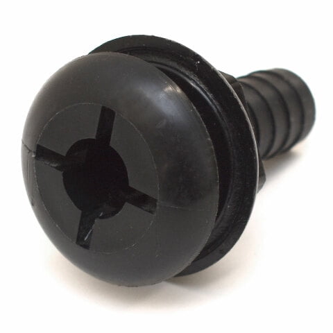 Ski Centurion Black Plastic 3/4 Inch Marine Boat Thru Hull Connector