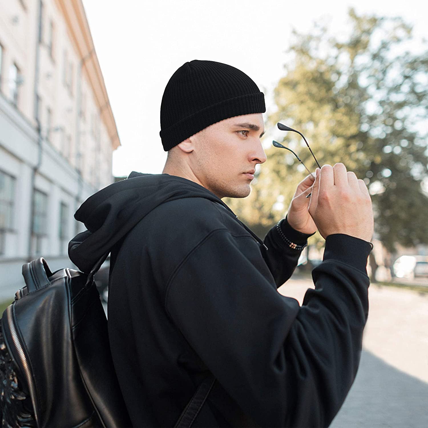 Trawler Beanie Solid Color Fisherman 
