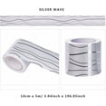 thumbnail image 2 of Cenefa autoadhesiva Cenefas Pegatinas de pared removibles Decoración del hogar para escaparates Espejos de baño Azulejos de cocina Plata 5mX10cm, 2 of 5