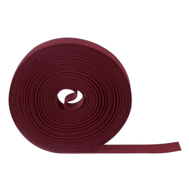 Cintas elásticas de costura Uxcell de 11 yardas, 1" de ancho, cordón elástico plano de punto para manualidades, marrón rojo