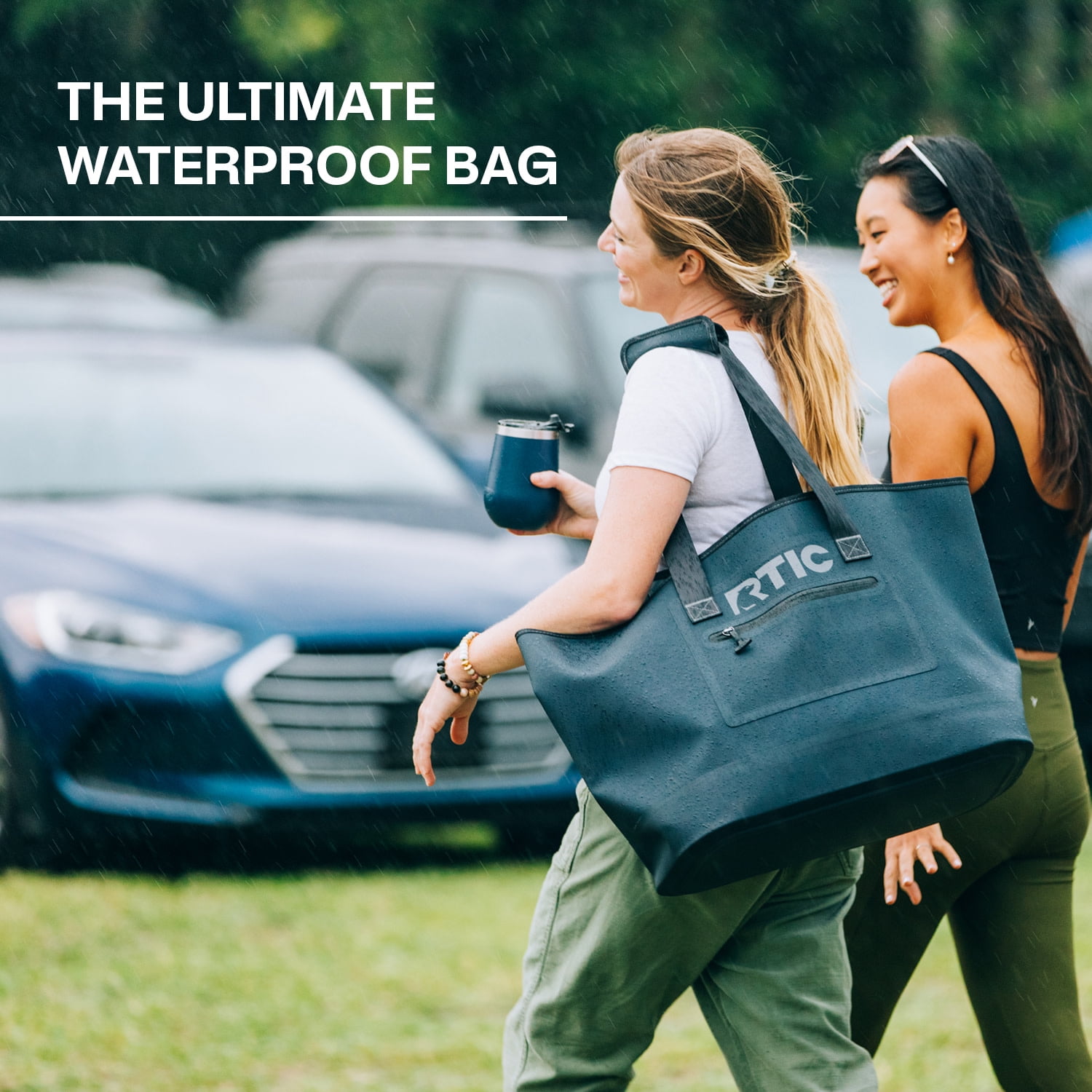 RTIC Ultra-Tough Tote Bag, 40 Ltr Fully Waterproof Bag, Navy
