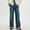 Dark Blue, variant on Women's Wide Leg Jeans High Waisted Tummy Control Stretchy Pockets Straight Leg Jeans Black L(L)