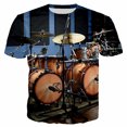 thumbnail image 1 of T-Shirts Graphiques Kit de Batterie Cool Mode Été Style de Rue Décontracté Imprimé Instrument de Musique Col Rond Manches Courtes, 1 of 5