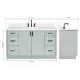 thumbnail image 3 of Ariel Kelly 61 Inch Single Oval Sink Bathroom Vanity With Pure White Quartz Countertop 1.5 Inch Edge In Grey, 3 of 12