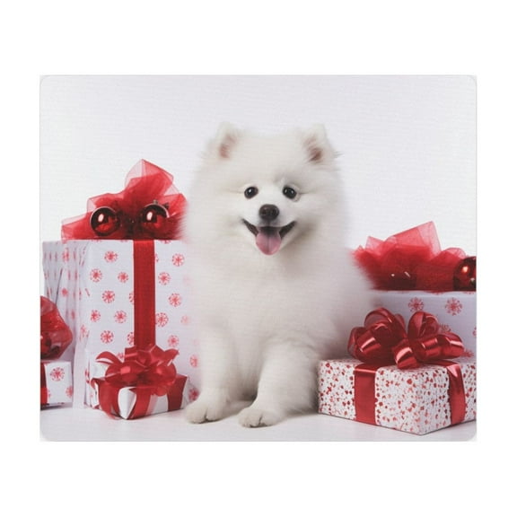 DistinctInk Mouse Pad - 1/4" Foam Rubber - American Eskimo Dog Puppy