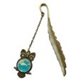 thumbnail image 1 of CAROOTU 2 Pcs Marque-Page Lumineux Forme Plume Rétro Lueur dans le Noir Décoration Queue de Baleine Hibou, 1 of 7