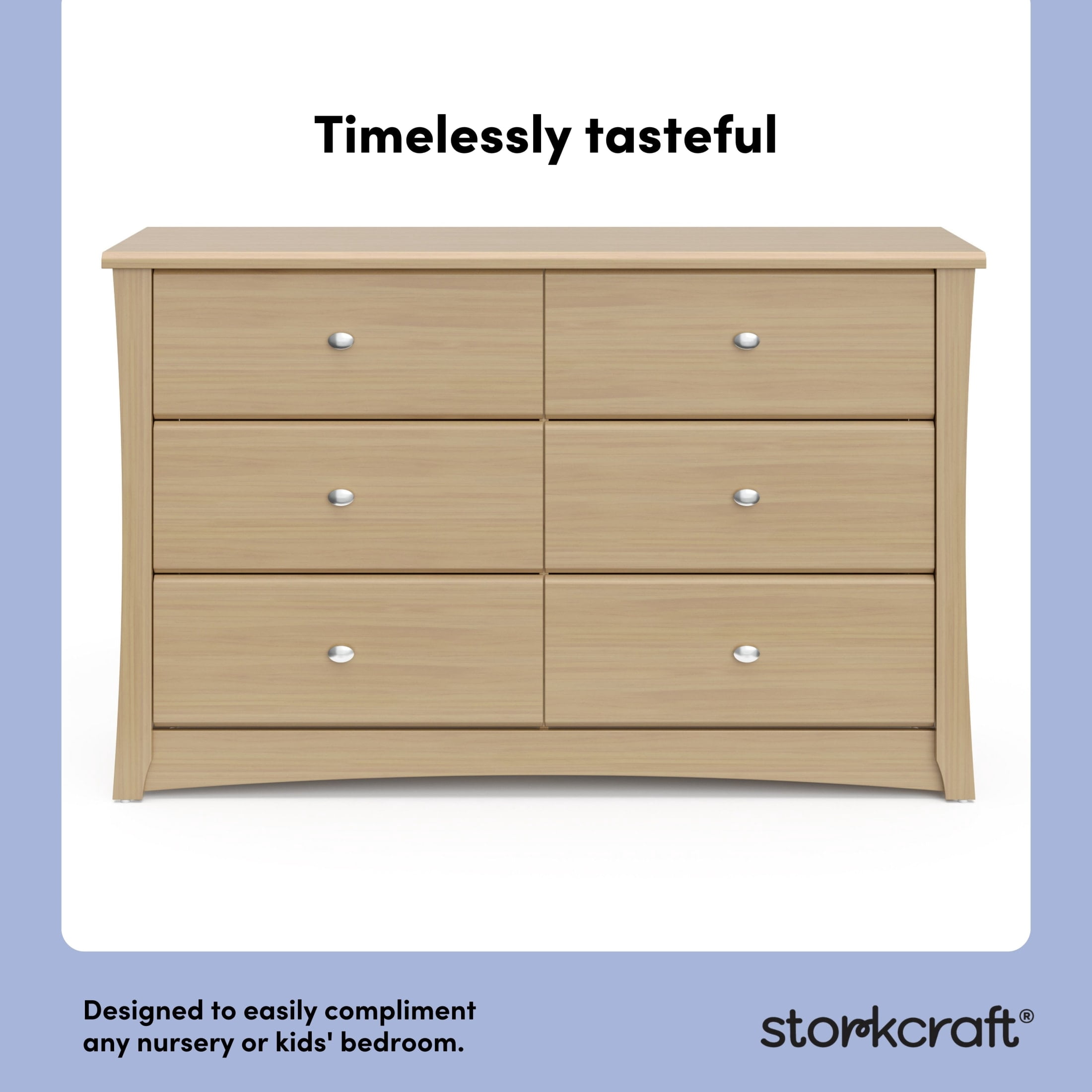 Storkcraft Crescent 6 Drawer Chest - Driftwood