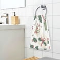 thumbnail image 3 of Yayeee 2 Pack Hand Towels for Bathroom 100% Cotton 16" x 28" Soft Absorbent Kitchen Towel, White Christmas Holly, 3 of 7