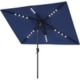 thumbnail image 1 of YUSAZENS 6.5x10FT Rectangular Patio Umbrella, Iron Frame, Polyester Fabric, Solar LED Lights, Garden Shade Blue, 1 of 6
