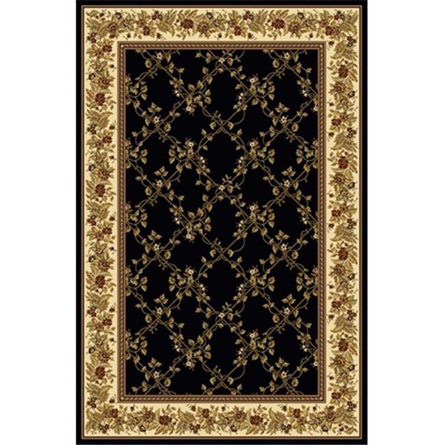 Radici 1427-1723-BLACK Noble Rectangular Black Transitional Italy Area Rug, 7 ft. 9 in. W x 11 ft. 6 in. H