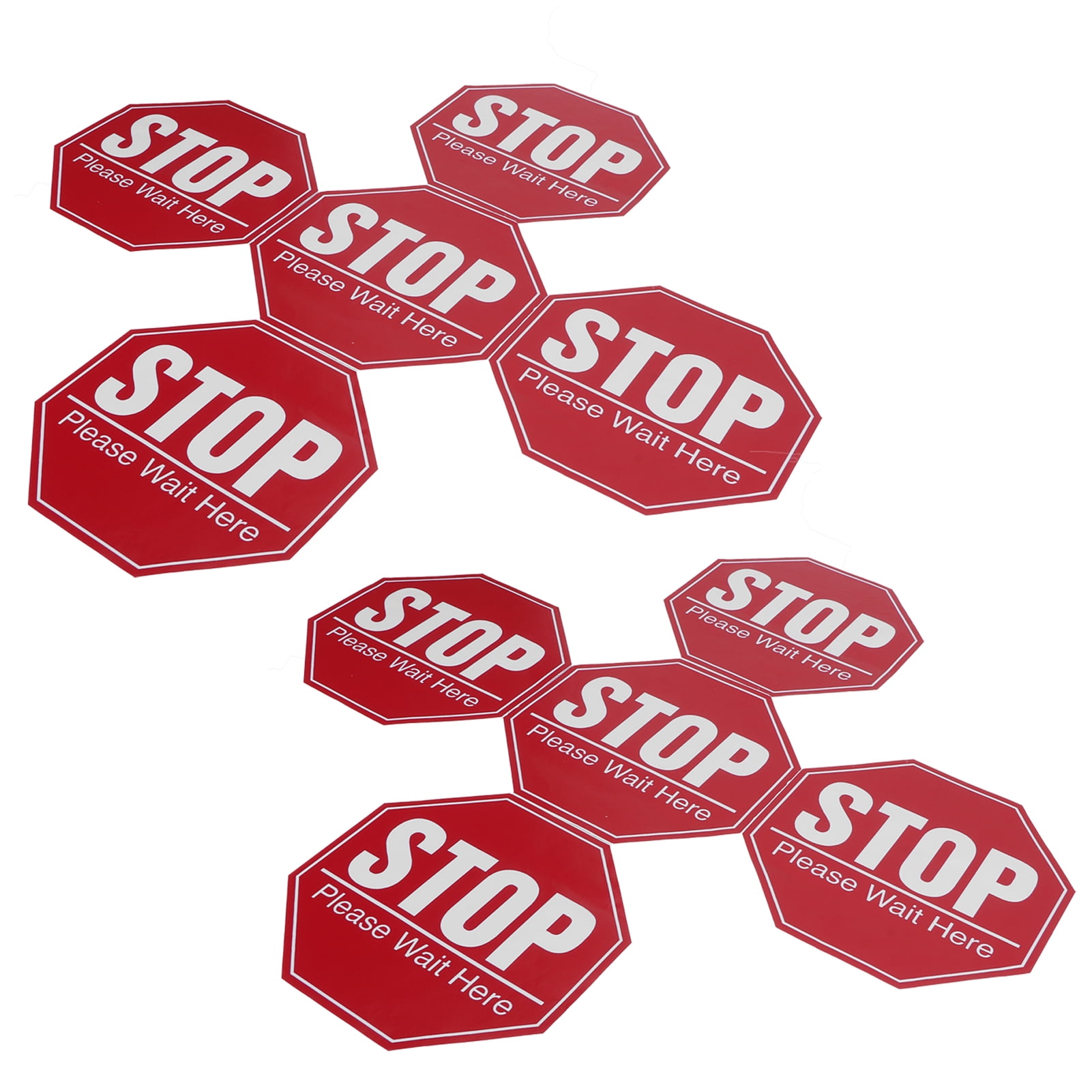 Ecoyyzn 2 Set Floor Stop Sign Sticker Distancing Floor Marker Warning