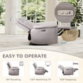 thumbnail image 3 of Bonzy Home Power Recliner Chair Set of 2, Electric Adjustable Reclining Sofa with USB Port, Overstuffed Armrest Single Recliner Sofa for Living Room Bedroom, Light Gray, 3 of 5