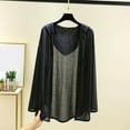 thumbnail image 2 of Women Lightweight Casual Hoodie Cardigans See Through Solid Color Open Front Cardigan Sweater Kimono for Summer Fall, 2 of 7