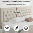 thumbnail image 5 of Homfa Queen Size Bed Frame with Storage, Linen Upholstered Platform Bed with 2 Storage Drawers & Adjustable Button Headboard, Beige, 5 of 10