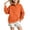 Orange, variant on Girls Oversized Sweatshirt - Quarter Snap Front Mock Neck Pullover Travel Casual Solid Color Long Sleeve Fall Sweatshirt Side Split, 7-8 Years