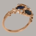 thumbnail image 3 of LBG British Made 9k Rose Gold Synthetic Cubic Zirconia & Genuine Natural Sapphire Womens Anniversary Ring - 33 size options - Size 5.5, 3 of 6