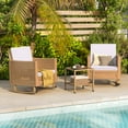 thumbnail image 2 of Uforic 3-Piece Outdoor Rocking Chairs, Wicker Patio Furniture with Thickened Cushions and Table for Porch (Brown), 2 of 10