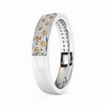 thumbnail image 2 of Stackable Dual Band Citrine Round 3mm Gemstone 925 Sterling Silver Women Wedding Full Eternity Ring, Gift For Her_5.5, 2 of 5