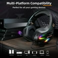 thumbnail image 6 of Tatybo Gaming Headset for PS5, PS4, PC, Stereo Surround Sound Gaming Headphones with Noise Cancelling Microphone, 4 Mode RGB for Laptop, Mac, Switch, Xbox one, Phone, 6 of 8