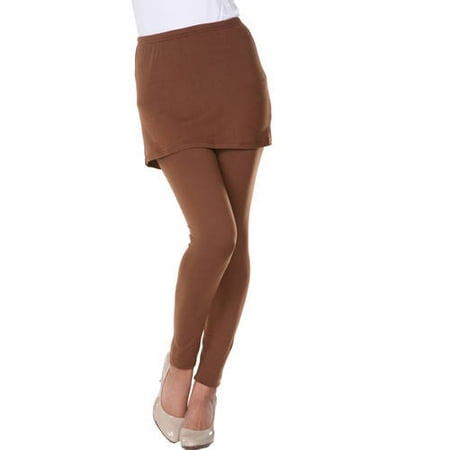 White Mark Women's Solid Skirted Leggings
