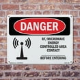 thumbnail image 5 of Rf Microwave Energy Controlled Area Custom OSHA Danger Rigid Plastic Sign 24 Inch x 18 Inch - 10 Pack, 5 of 8