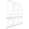 thumbnail image 3 of Ekena millwork 94 1/2"L (Adjustable 94 1/2"H to 120"H) Ashford Square Panel Stacked Wall Wainscot Paneling Kit, 3 of 10