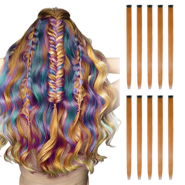 Hair Extensions Colored Hair Extensions, Multi-Colors Party Highlights Clip In Synthetic Hair, Hair Extensions & Accessories for Women