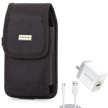 Case Belt Clip & 36W PD Home Charger for Samsung Galaxy S24 Ultra/Plus - Swivel Holster Rugged Cover, Fast Type-C 6ft Long Cable USB-C Power Cord for Galaxy S24 Ultra/Plus