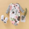 thumbnail image 4 of Kucnuzki Newborn Baby Girls Bodysuits Long Sleeves Floral Rompers Baby Girls One-piece Fall Pink 3-6 Months, 4 of 8