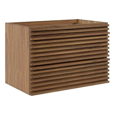 Saltoro Sherpi Render Soft- Close Door Bathroom Vanity, MDF Walnut, 30" W, 50 lb