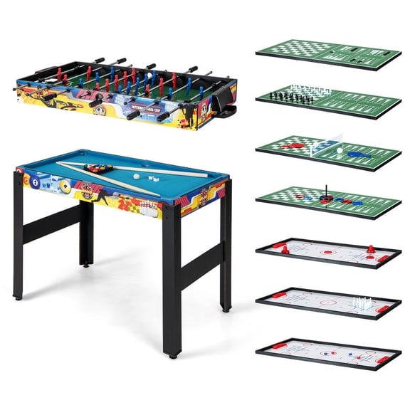 12-In-1 Combo Game Table Set with Foosball Air Hockey Pool Chess and Ping Pong