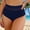 Navy, variant on Conairie Women Bikini Bottoms Solid Full Coverage High Waisted Bathing Suit Ruched Scrunch Swim Bottom XXXL