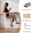 thumbnail image 2 of Daluvenix Natural Rattan Bar Stools Set of 2 with Cane Back, Mid Century Modern Kitchen Counter Height BarStools, Dining Room Upholstery Boho Microvelvet Seat Bar Chairs, 2 of 8