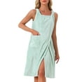 thumbnail image 1 of Inspire Chic Toalla de Ducha para Mujeres, Bata con Correa, Vestido Sin Mangas Usable con Botones y Bolsillos, Spa M Verde, 1 of 6