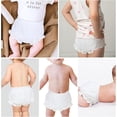 thumbnail image 3 of Bloomers for Baby Girls Boys Cotton Linen Basic Kids Shorts Washable Reusable Diaper Covers Toddler Ribbed Ruffle Underwear, 3 of 5