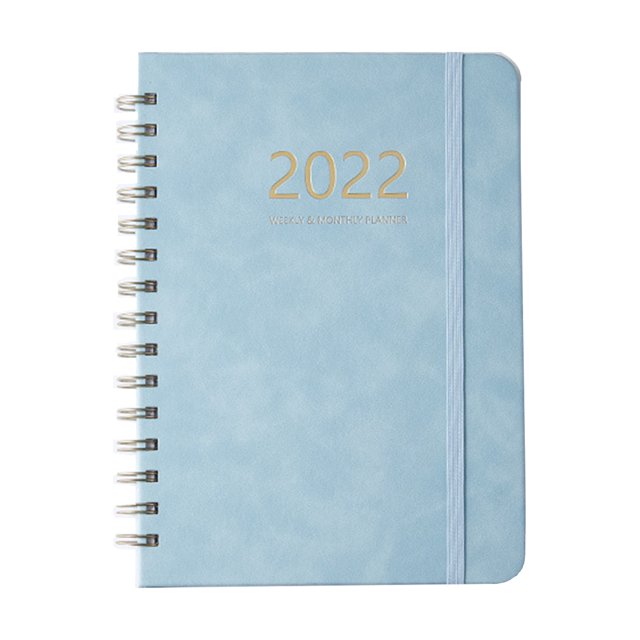 Cuaderno A5, diario escolar, 2022, cuaderno con horario diario semanal, 160 páginas, libros de ejerc CACAGOO Aqua