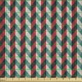 thumbnail image 2 of Ambesonne Retro Fabric by the Yard Microfiber, Country Style Checkered, 2 Yards, Dark Coral Teal Beige, 2 of 2