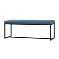 thumbnail image 3 of Walker Edison Upholstered Bench, Blue, 3 of 16