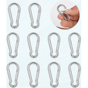 10 PCS Stainless Steel Carabiner Clip Spring-Snap Hook - Lotsun M4 1.57 Inch Heavy Duty Carabiner Clips for Keys Swing Set Camping Fishing Hiking Traveling