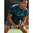 thumbnail image 4 of APTRO Mens Golf Shirt Hawaiian Polo Shirt Short Sleeve Dry Fit Performance Moisture Wicking Collared Polo Shirt Stripe Black Blue 049 3XL, 4 of 7