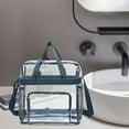 thumbnail image 3 of Bolso transparente de hombro perfecl con bolsillo frontal PVC Gris, 3 of 8