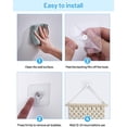 thumbnail image 6 of Adhesive Hooks, 10-Pack 20 lbs Heavy Duty No Drill Hooks, Renter Friendly Sticky Wall Hooks for Bathroom and Kitchen, 2.36 x 2.36 Inches, 6 of 7