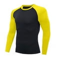 thumbnail image 4 of Awwp Mens Tops Men's Guard Long Sleeves Quick Drying Splice Compression Swim Shirts Round Neck Pullover T Shirt Yellow XXL, 4 of 4