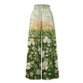 thumbnail image 5 of WTOBBY Women's Casual High Waisted Wide Leg Pants with Pockets Featuring Floral Print, Perfect for Everyday Comfort, Stylish Occasions and Effortless Summer Fashion ,Green XL, 5 of 5